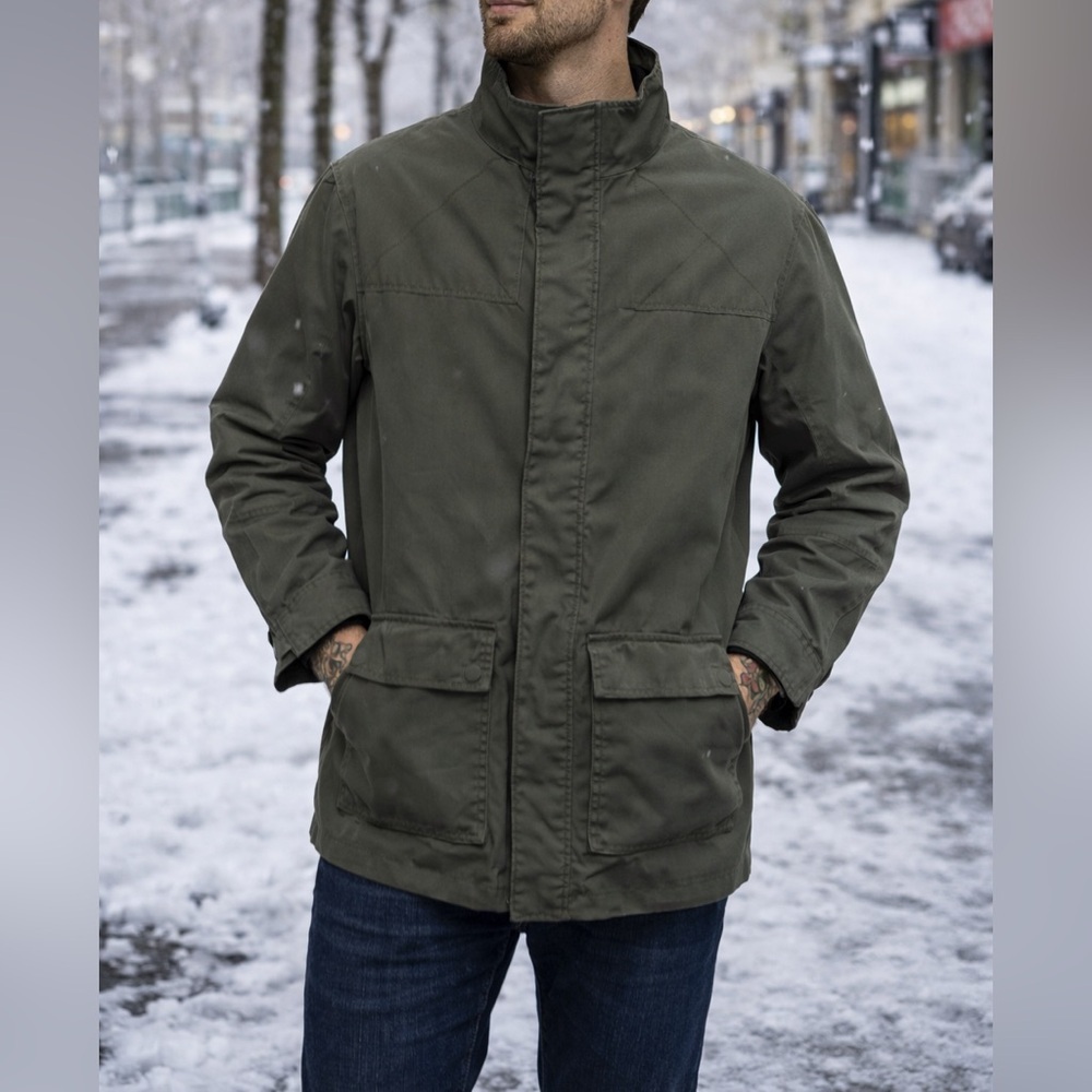 Men’s Cutter & Buck Hunter Green Full-Zip Coat | Lined Utility Jacket | Size L